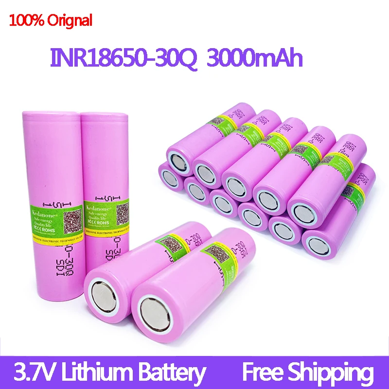 

18650 battery 3.7V 18650 3000mAh 30Q li-ion Rechargeable Battery for electronic cigare flashlight 18650 battery pack