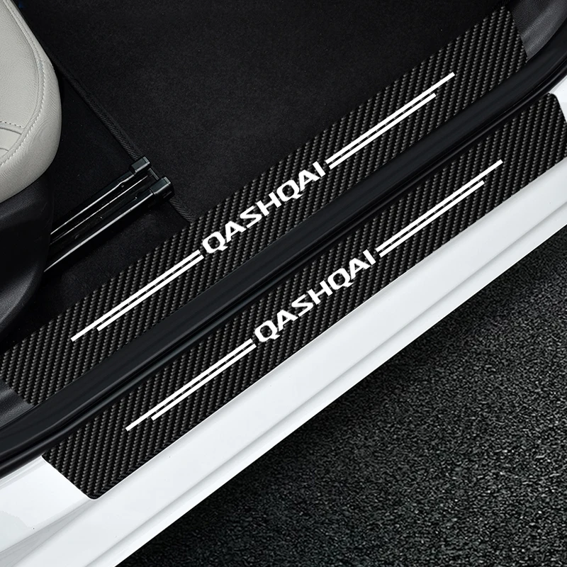 

Carbon Fiber Car Door Scuff Plate Sticker For Nissan Qashqai J11 J10 2021 2020 2018 2017 Anti Scratch Decoration Car Styling