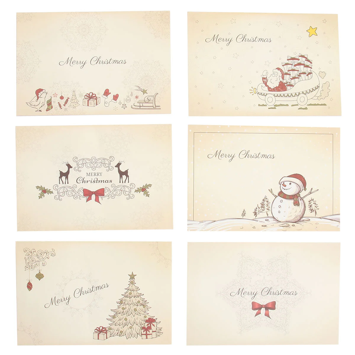 

6Pcs Craft Gift Envelopes Vintage Xmas Envelopes Holiday Envelopes Kraft Paper Envelope Christmas Blessing Envelope
