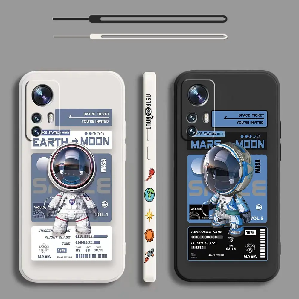

Fashion Luxury Voyage Space Astronaut Case For Xiaomi Mi 12T 12 11 11T 10 10T 10S 9SE 9 CC9 8SE 8 CC9E Lite Pro Ultra Tpro Funda
