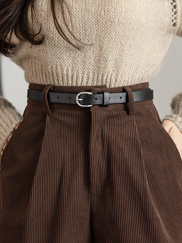 Осень-зима вельветовые шорты для женщин широкие с высокой талией повседневные