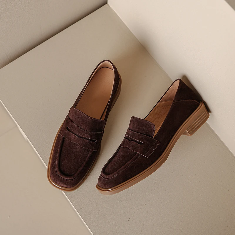 QUTAA 2025 модные женские туфли-лодочки детские замшевые туфли на плоской подошве