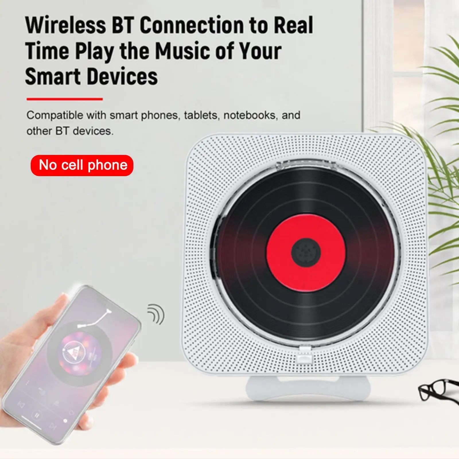 

Wall Mounted CD Player Surround Sound FM Radio Bluetooth USB MP3 Disk Portable Music Player Remote Control Stereo Speaker HOT