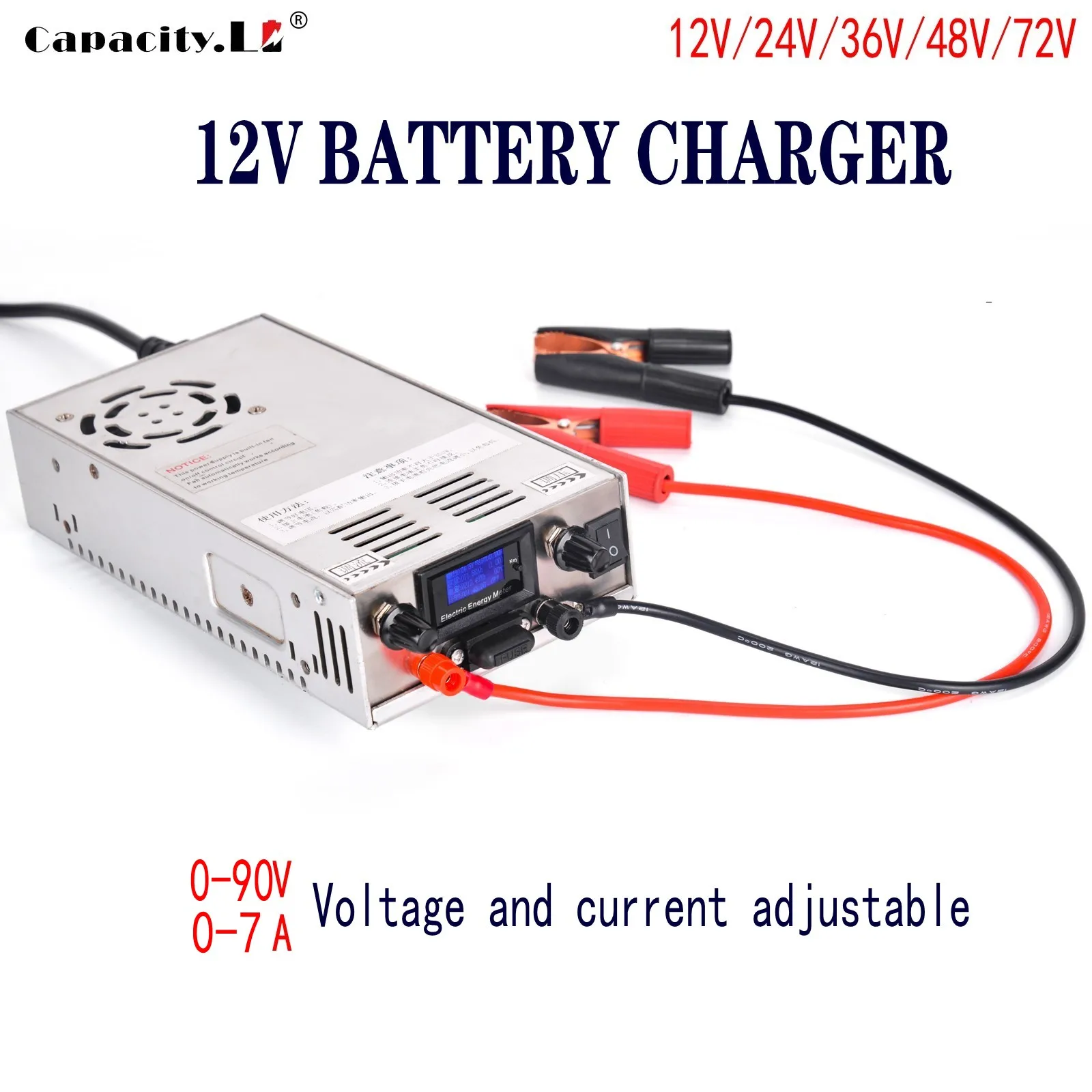 

36V 48V 72V 24v Lifepo4 Charger 12V 60A Fast charger Lithium Battery Charger Adapter bicycle charg 14.6V Adjustable current 85A