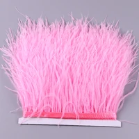 1 meter 8 10cm ostrich feathers selvage for diy wedding dress party decoration plumes crafts accessories for table centerpiece