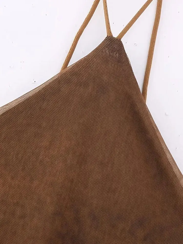 Nlzgmsj TRAF Платье с открытой спиной дама без рукавов летняя юбка пляжная вечеринка