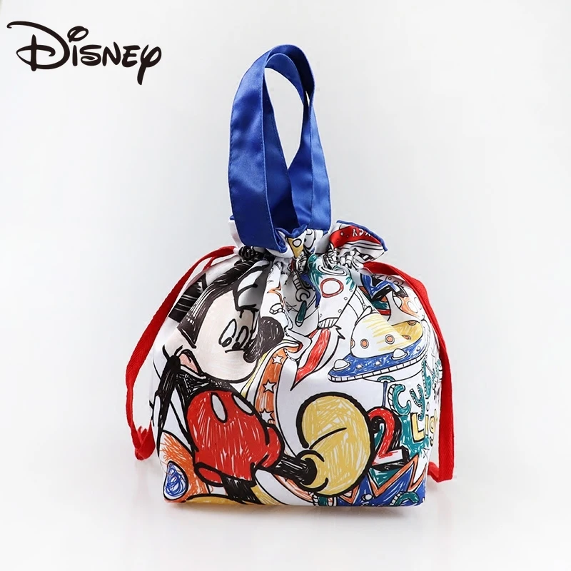 

Сумка для ланча Disney с Микки Маусом, милая Экологически чистая Модная Портативная сумка на шнурке для обеда, сумка для хранения