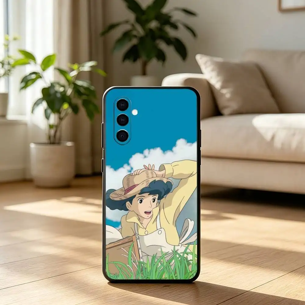 Фото Чехол для телефона с изображением персонажей из мультфильма T-The Wind Rises для Samsung Galaxy A73, A72, A71, A70, A53, A52, A51, мягкий силиконовый черный чехол №5