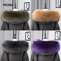 100 real fur collar for parkas coats winter luxury warm natural raccoon fur women scarves female neck cap real fur hood trim