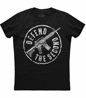 defend the second gun printed short sleeve mens black new t shirt
