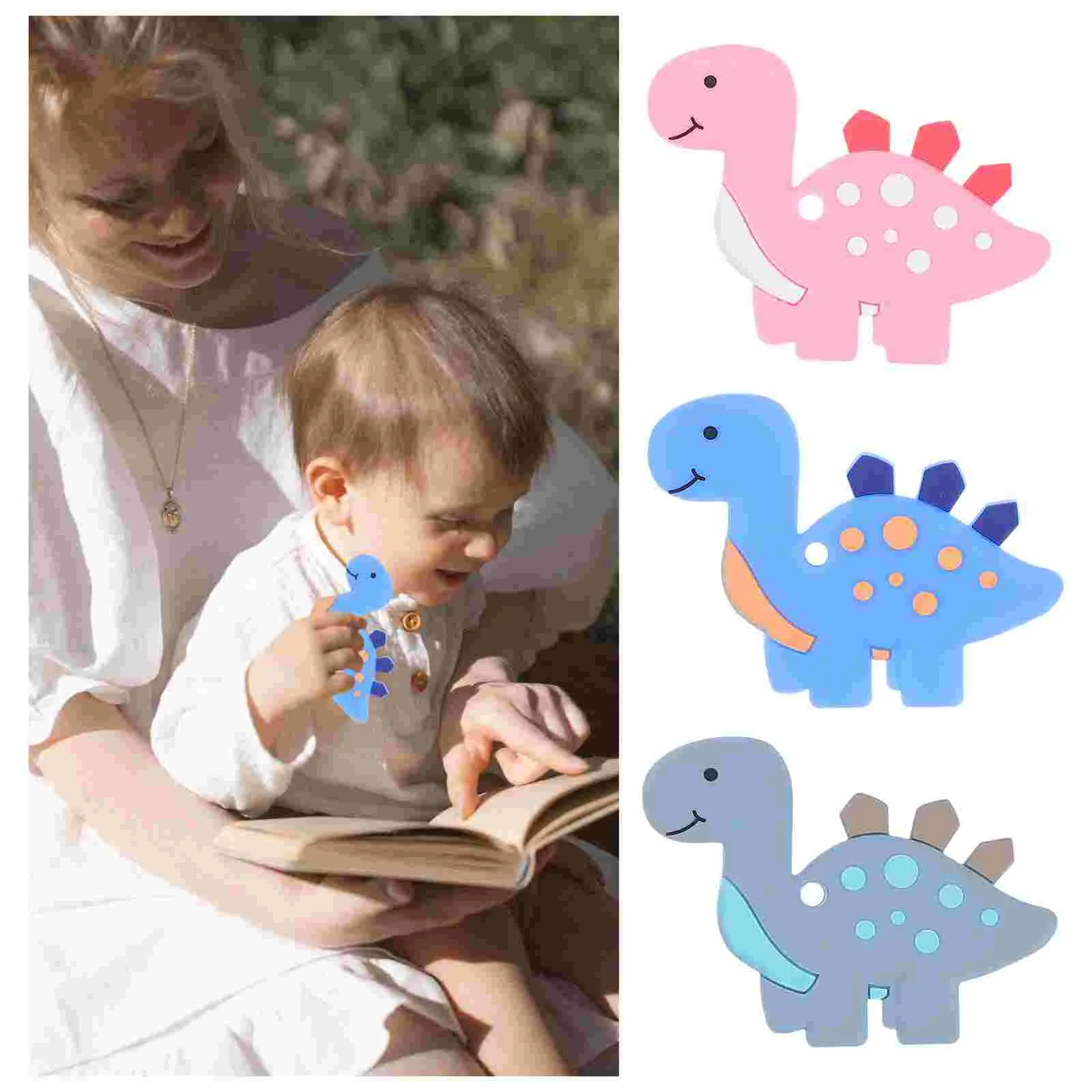 3 шт. молярный динозавр силиконовый прорезыватель для детей детские игрушки