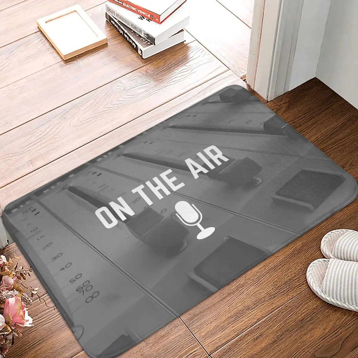 On The Air Radio Board Black And White Boombox Boom Box Music Bathroom Mat Rug Home Doormat Kitchen Carpet Balcony