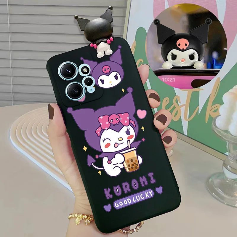 Милый чехол из ТПУ с 3D рисунком Kuromi для Realme C53 C25 C21 C21Y C25Y C20 C51 C12 C15 C30 Note 50 C55 C33 C35 C67 C31