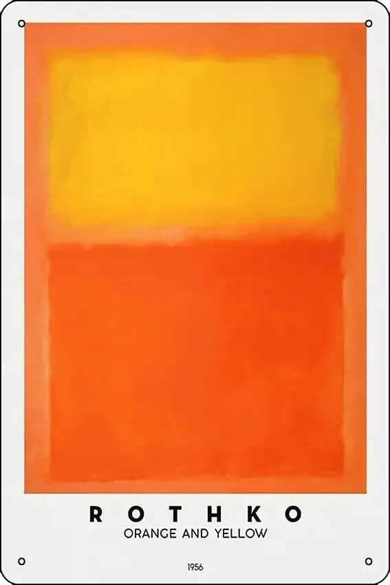  Постер Mark Rothko-оранжевый и желтый 1956 Забавный металлический жестяной знак для
