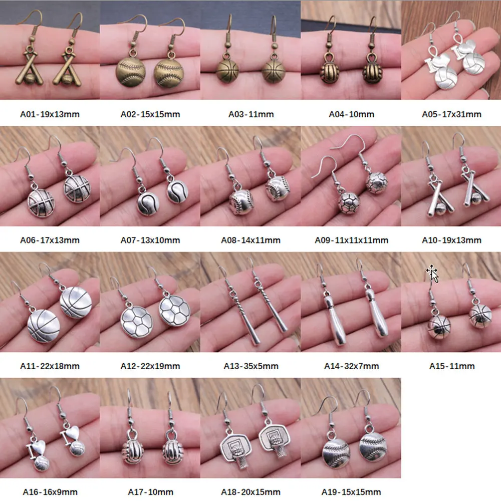 

Sports Baseball Charm Earrings Wedding Earrings Vintage Ear Hook