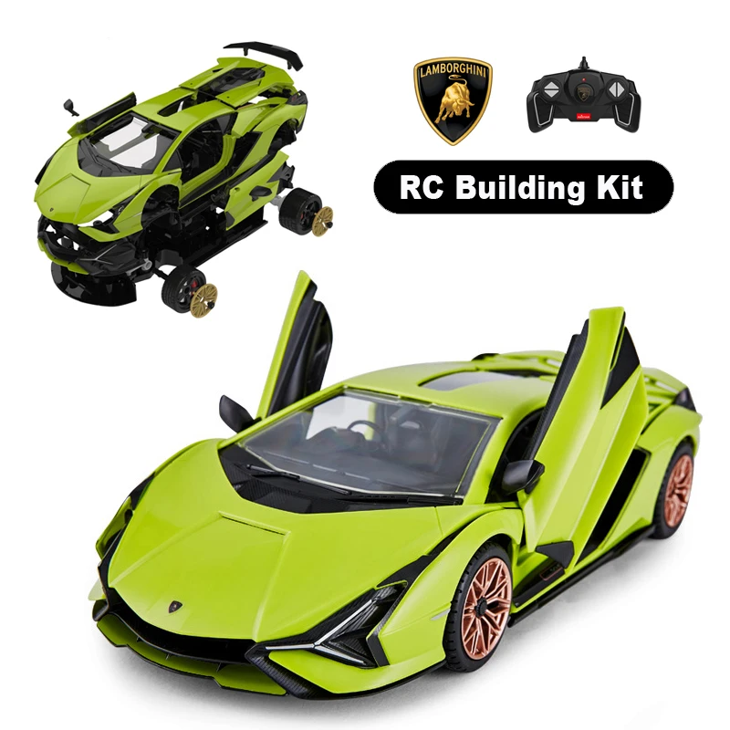 Lamborghini Sian RC Car Building Kits 1:18 Scale Radio Remote Control Car Model Kit Auto DIY Toys Gift for Kids Adults Rastar