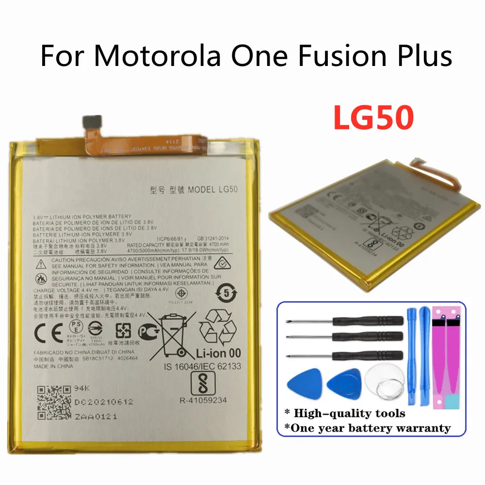 

Новинка 5000 мАч LG50 Сменный аккумулятор для Motorola MOTO One Fusion Plus Fusion + аккумулятор для телефона фотоаккумулятор + Инструменты
