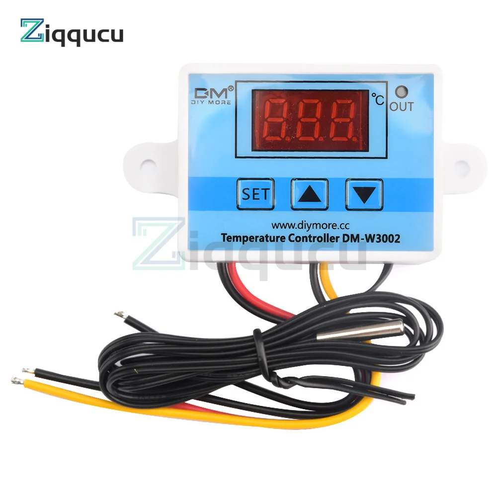 

AC 220V/DC 12V/24V 10A XH-W3002 Digital LED Temperature Controller for Arduino Cool/Heat Switch Thermostat with NTC Probe Sensor