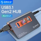Концентратор ORICO USB3.1 Gen2, 10 Гбитс, алюминиевый, usb-хаб с адаптером питания 12 В, OTG, разветвитель, USB, несколько портов, периферийное устройство для компьютера