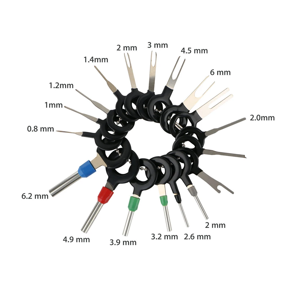 

18 Pcs Plug Disassembled Tool Needle Remover Auto Accessories Kit Crimp Wire Terminal Pin Extractor Circuit Board Car Removal