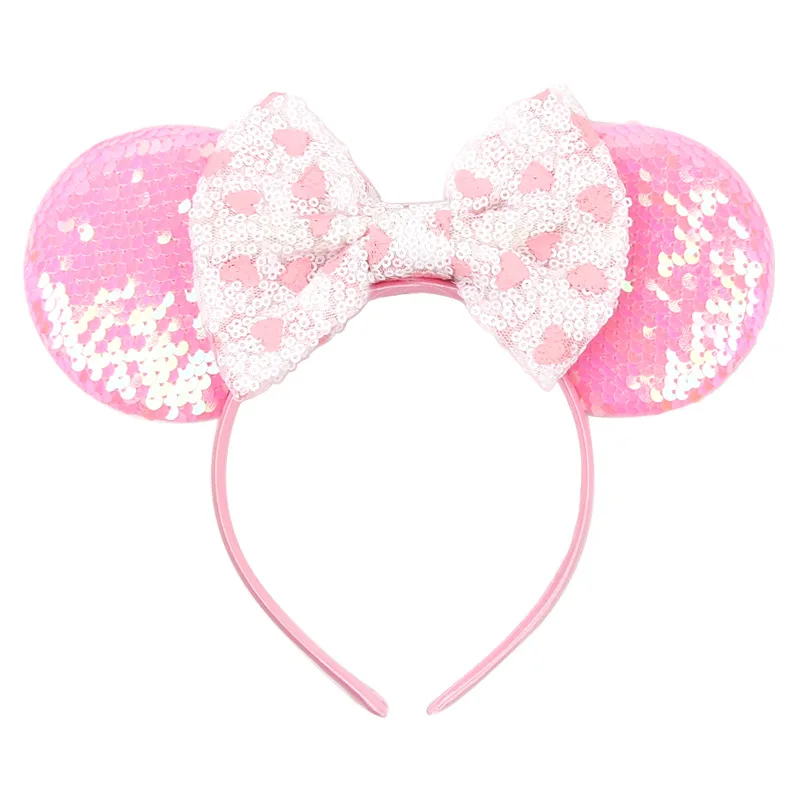 2022 Popular Mouse Ears Headband Sequins Hair Bows Charactor For Women Festival Hairband Girls Hair Accessories Party images - 6