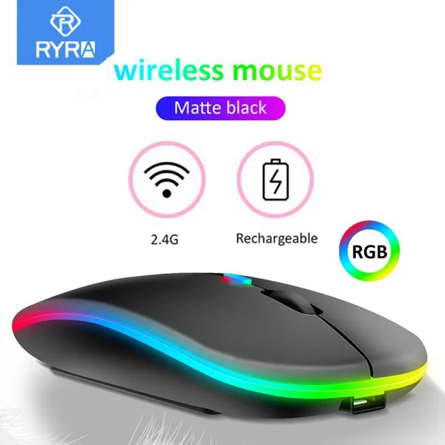 RYRA 2.4GHz Wireless Mouse Wireless Computer Silent Mice With Backlight Ergonomic Mouse Ultra-thin Notebook Desktop Office Mouse 1