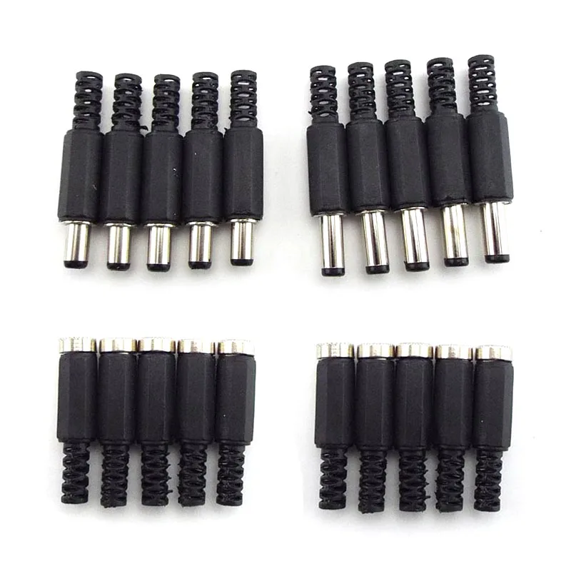 

DC female male Power supply Plug Connectors 5.5mm x 2.1mm 5.5x2.5mm Female male Jack Socket Adapter Wire 5525 5521