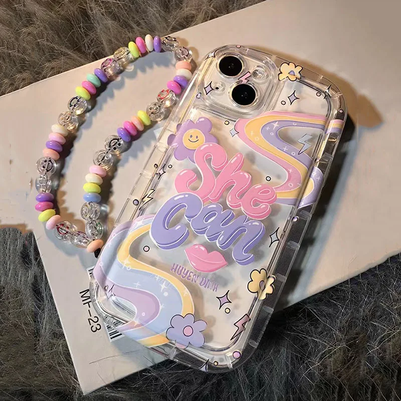 Чехол из ТПУ с милой любовью цвета радужной цепочкой для Honor X9B X6A 90 70 50 20 X7B X8 X7 X6 X9 9X