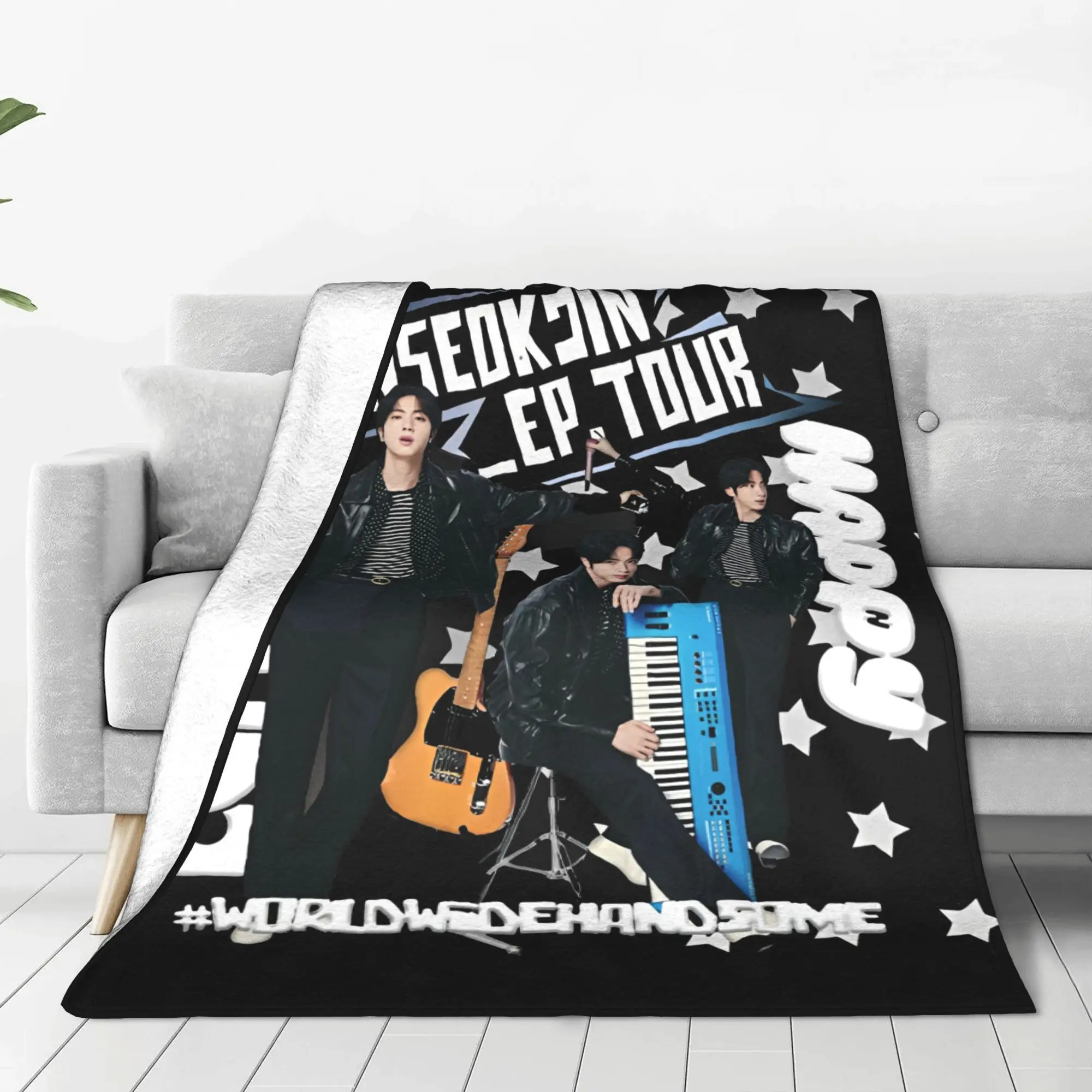 Фото JinS Runseokjin EP Tour 2025 концертное одеяло KPOP супер мягкие теплые пледы для дивана 50x60 дюймов многоразмерные постельные принадлежности пледы №2