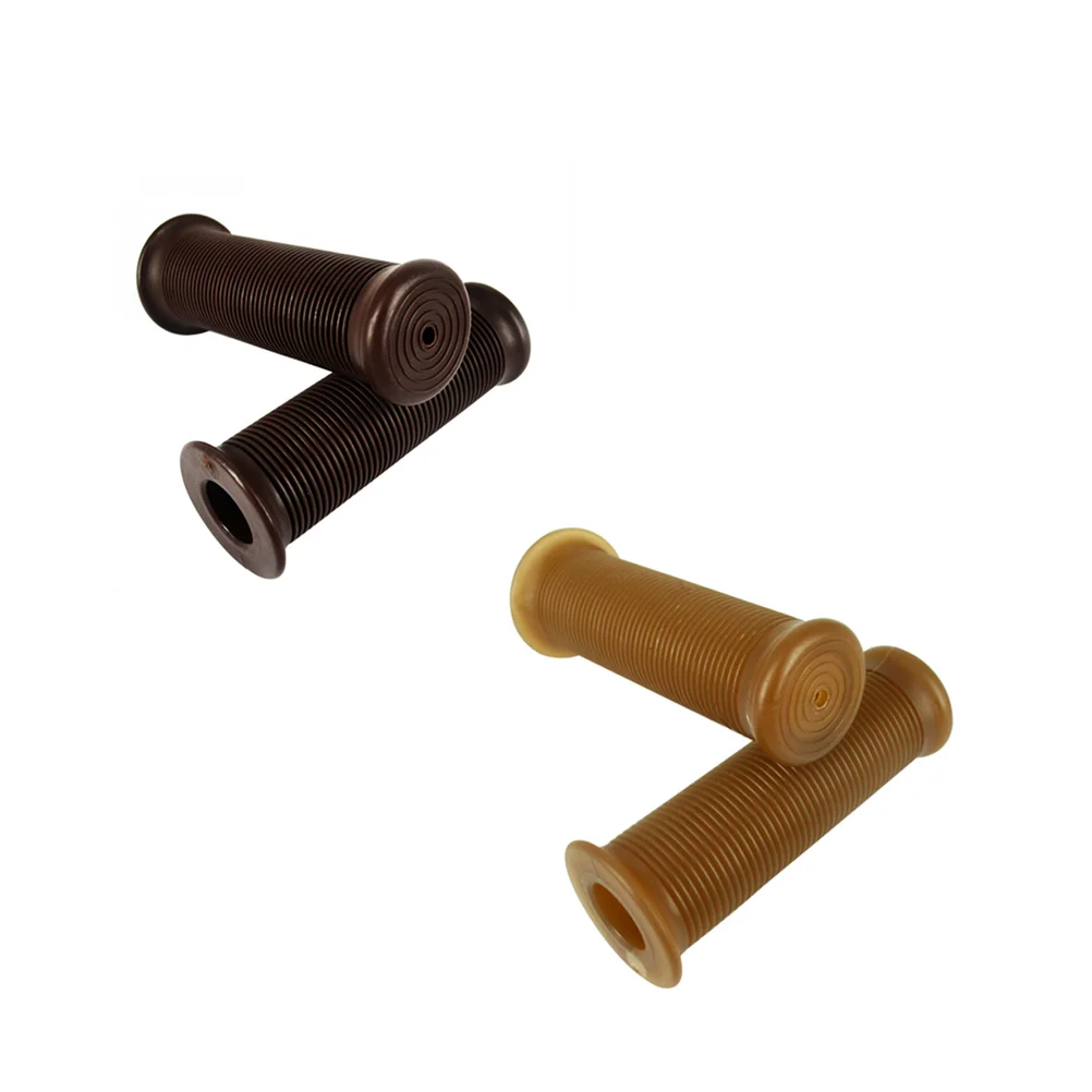 

1 Pair Motorcycle TPU Vintage Handlebar Cover Universal Thread Bike Grips Non-Slip Handlebar Grips Dark Brown 22/24MM
