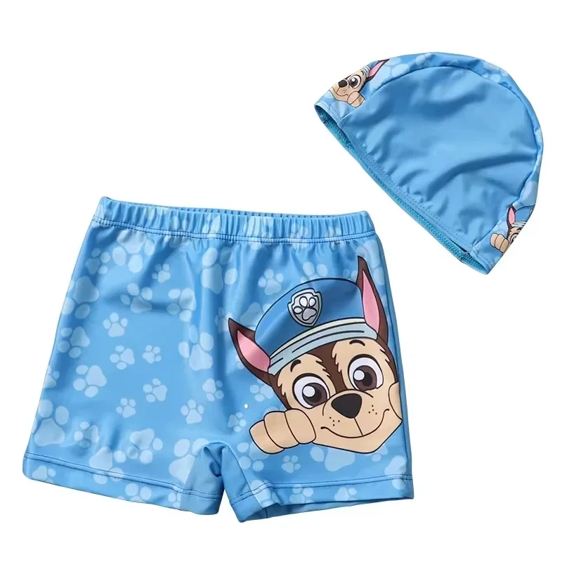 Фото Детский купальный костюм Paw Patrol с принтом, трусы, шапочка, игрушки Чейз, Рокки, Маршалл, нижнее белье, игрушки, купальный костюм №2