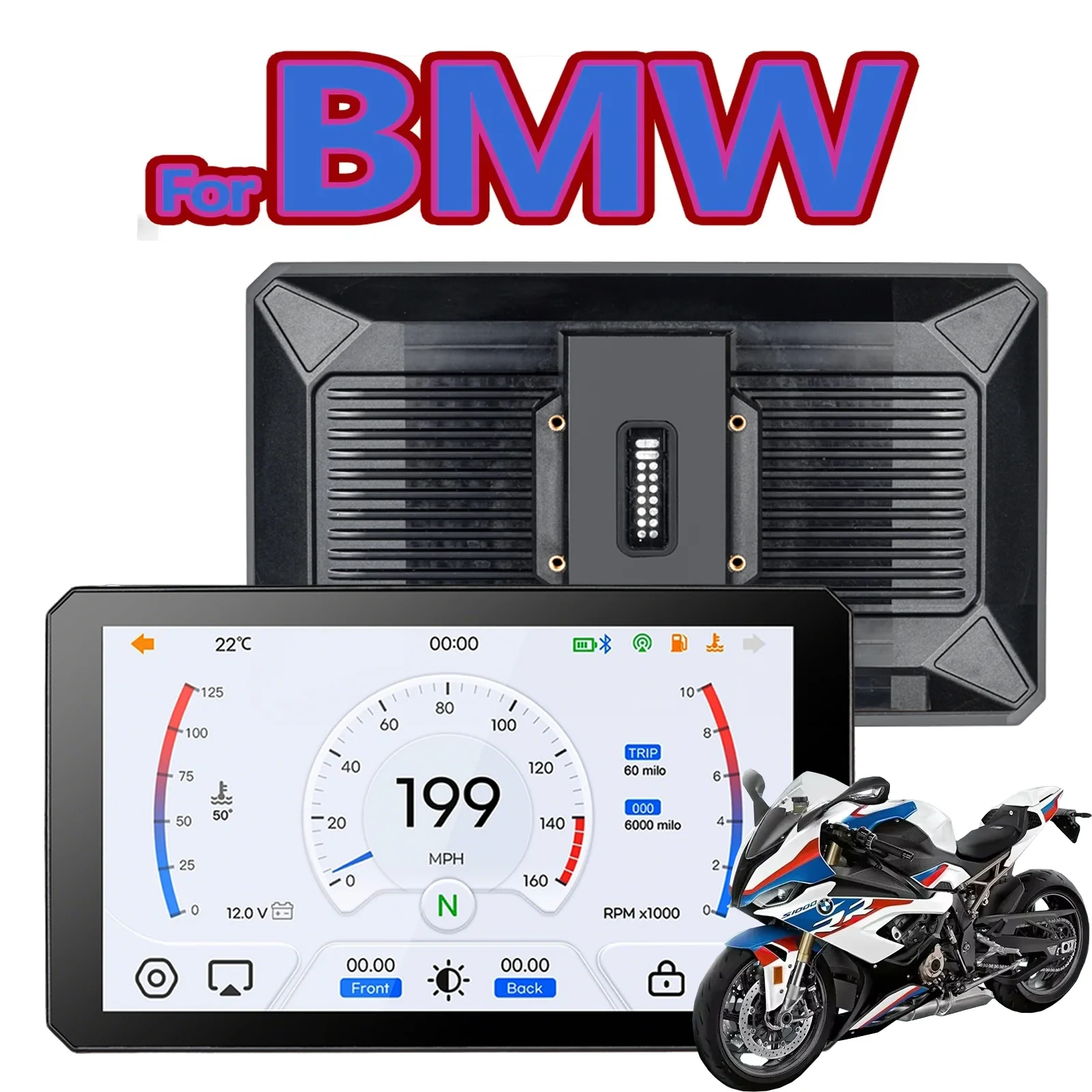 

7-дюймовый для BMW Navigator Android Auto Мотоцикл Carplay Портативный беспроводной GPS-экран Поддержка навигации BMW Заводской кронштейн