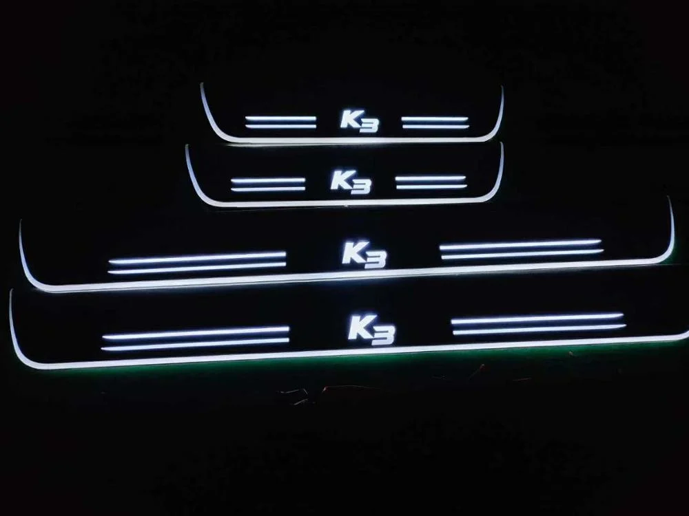 

Qirun led moving door scuff for Kia k3 cerato dynamic door sill plate flat lining overlay Flowing/still light