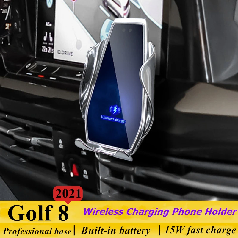 

Подходит для Volkswagen Golf 8 2021 Автомобильный держатель для телефона 15 Вт Qi Беспроводное зарядное устройство для iPhone Xiaomi Samsung Huawei универсальное