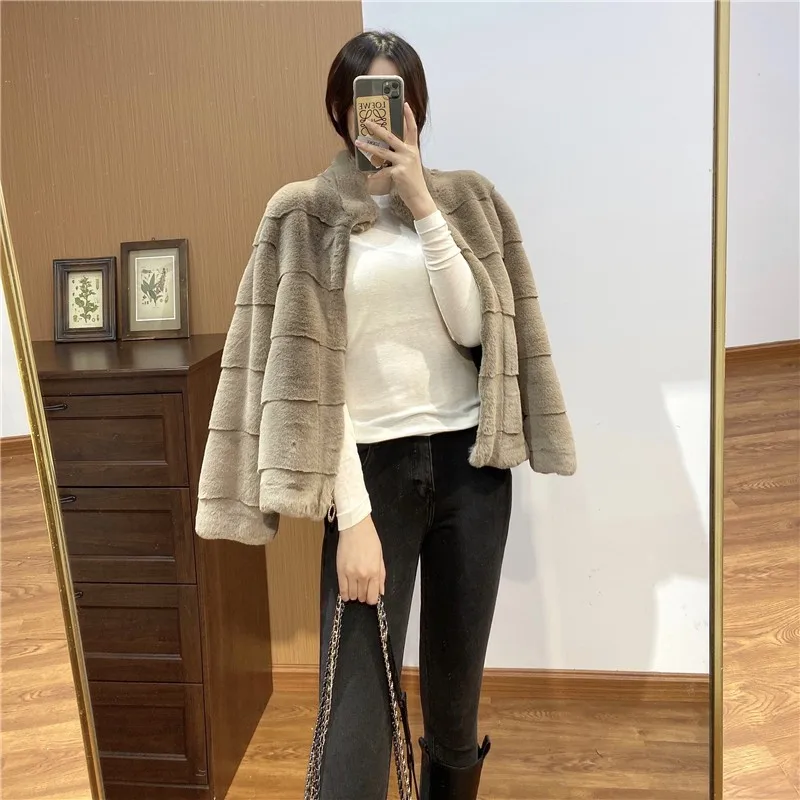 Favourite Coats Woman Winter 2022 Women Coat Fur Mink Fur Thick Winter High Street Other Slim Real Fur Long Coat enlarge