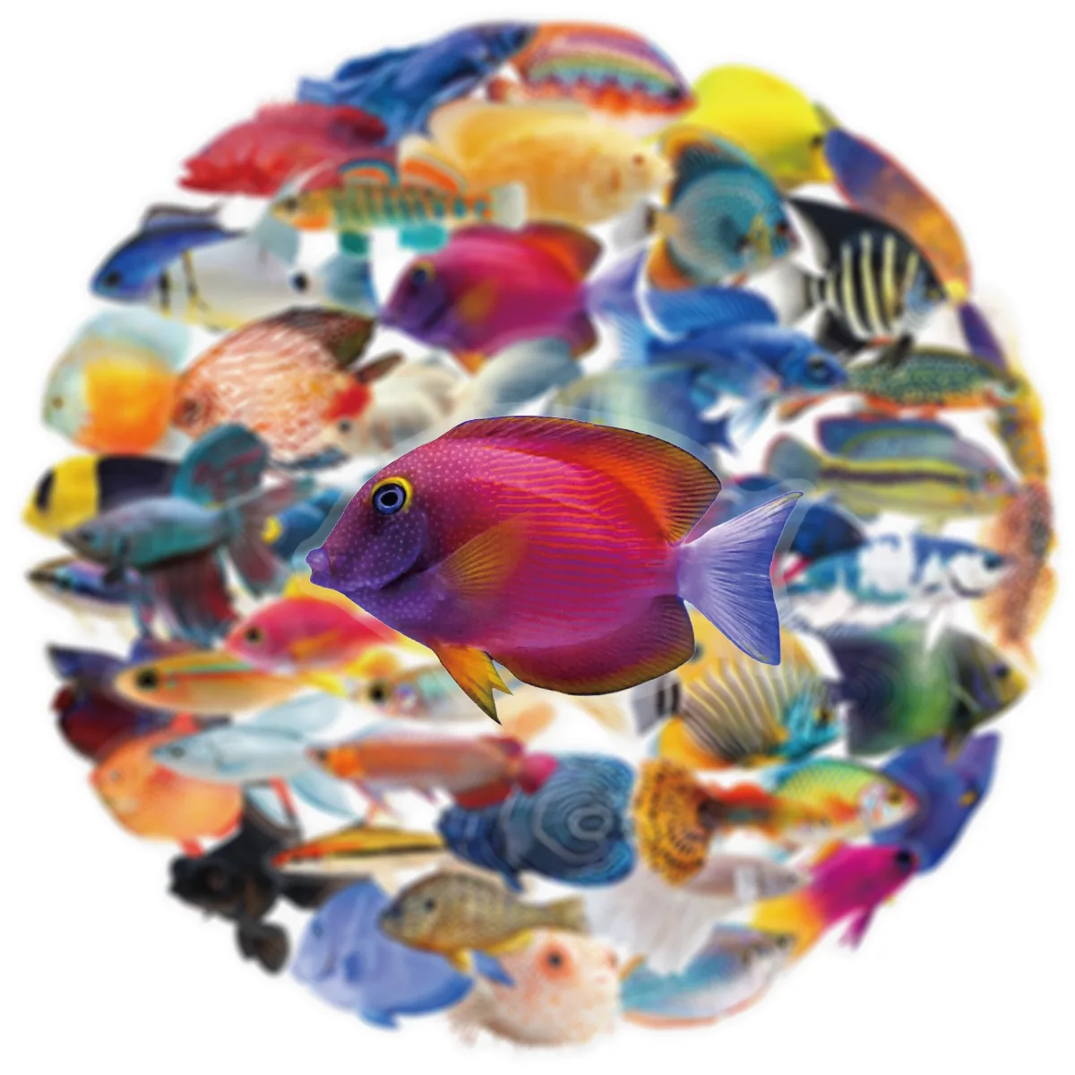 

Прозрачные водонепроницаемые наклейки с рыбками