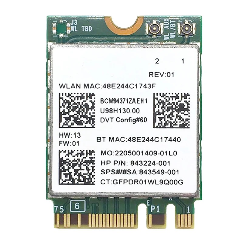 

for Broadcom BCM94371 Wireless Network Card 5G/2.4G Dual-Band Bluetooth 4.1 Desktop Notebook Wireless Wifi Module