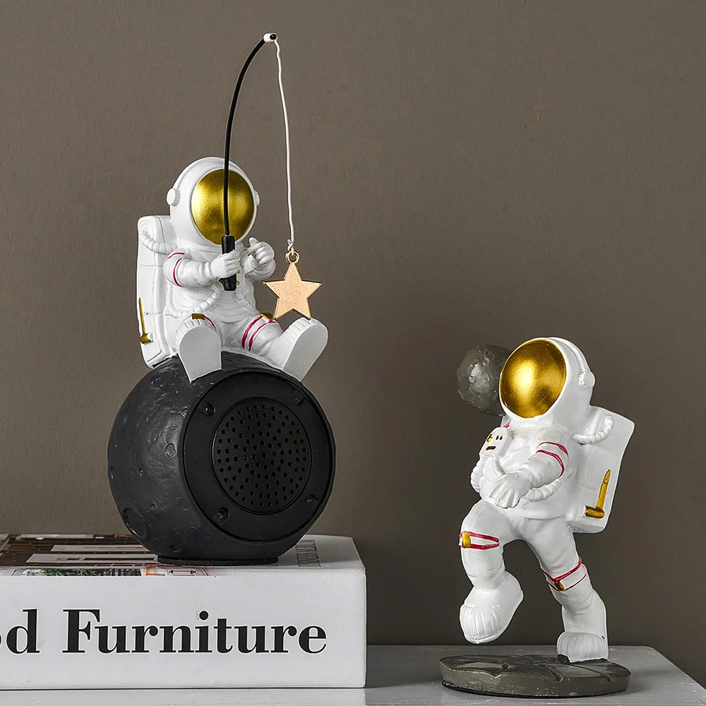 

Креативные фигурки астронавтов динамик Bluetooth Современный домашний декор астронавт украшения громкий динамик Настольный Декор подарок для ...