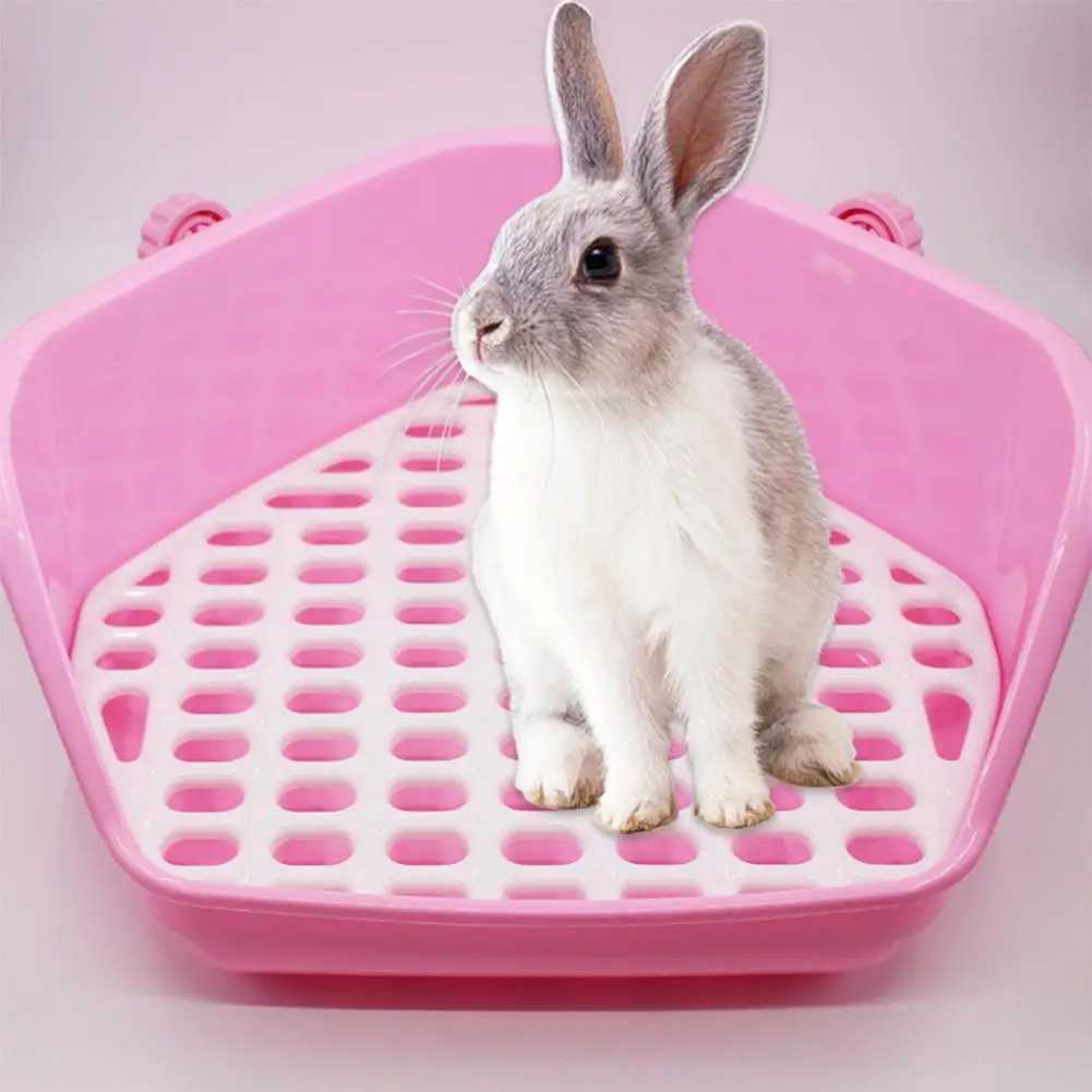 Small Pet Rabbit Pee Toilet Potty Bowl Pet Cat Rabbit Small Animal Corner Hamster Toilet Litter Trays