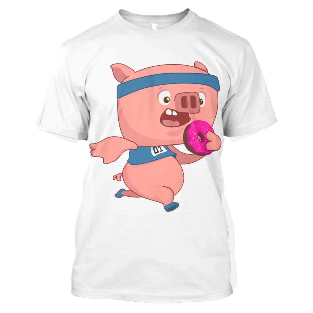 

Jumeast Running 3D Graphic T Shirts Oversized Printed Short Sleeve Anime Joggers Men T Shirt Cute Pig Lose Fat Funny Man Tops