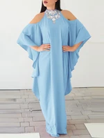 vonda 2022 y2k 34 sleeve mock neck party vestidos oversized female robe solid party maxi sundress women fashion maxi long dress