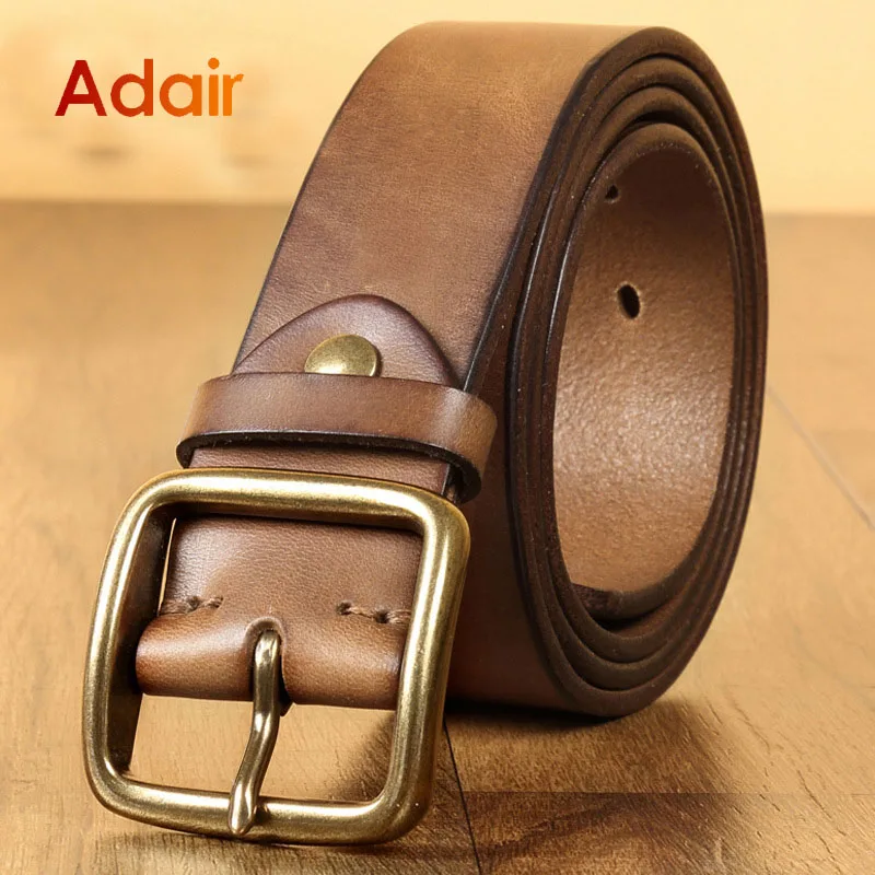 Genuine Leather Vintage For Man Strap Men Luxury Brand Copper Buckle High Quality Male Waistband Male Fashion Designer DT037