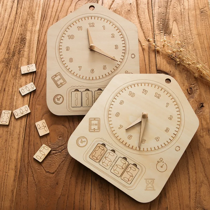 

Montessori Clock Wooden Puzzle Geometry Number Cognitive Jigsaw Educational Toy For Children 1 2 3 Years Learning Digital Puzzle