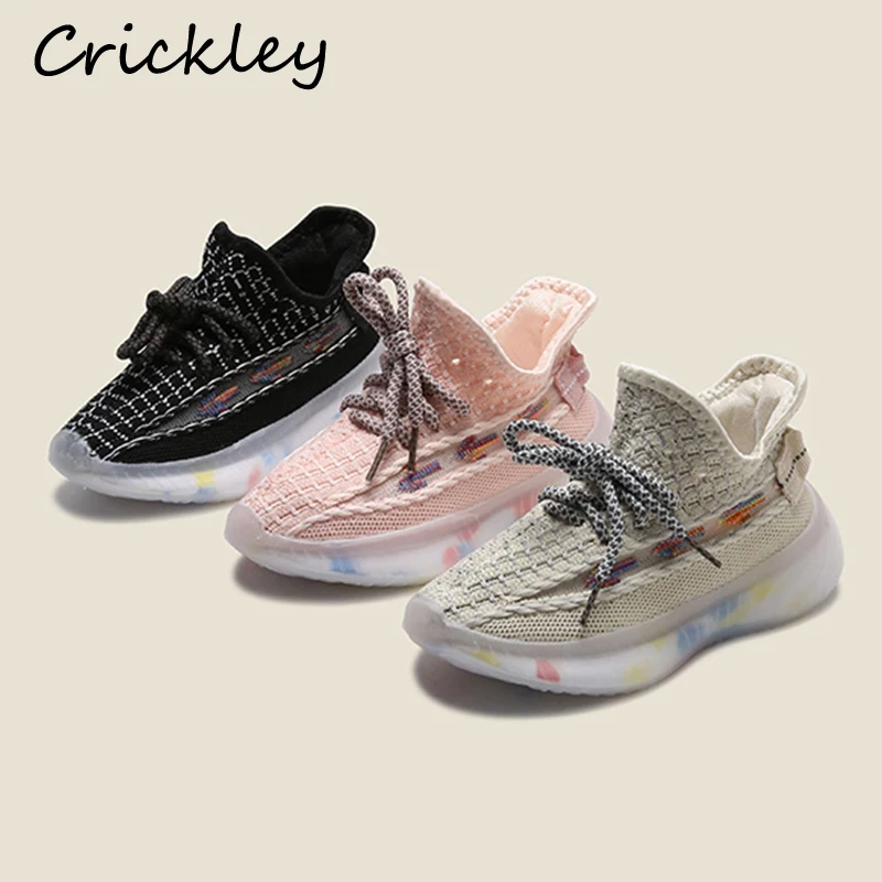 

Fashion Transparent Sole Kids Sneakers Mesh Breathable Boys Girls Running Shoes Spring Soft Anti Slip Children Sport Shoes