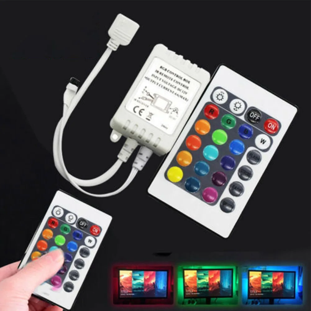 

LED Strip Light RGB Control Box And 24 Keys IR Remote Controller For 12V 3528 5050 Remote Controller CR2025 Home Light Parts