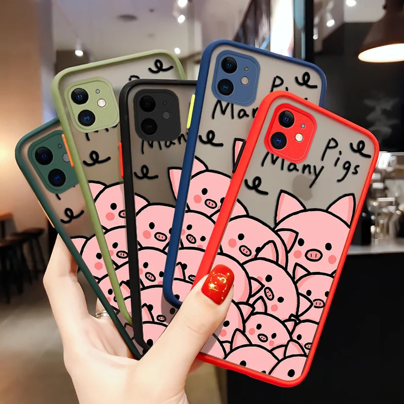 

Piggy Pattern Case For HuaWei Mate 20 30 40 9 Pro Plus Phone Case Shockproof Armor Matte Phone Fetal Fashion