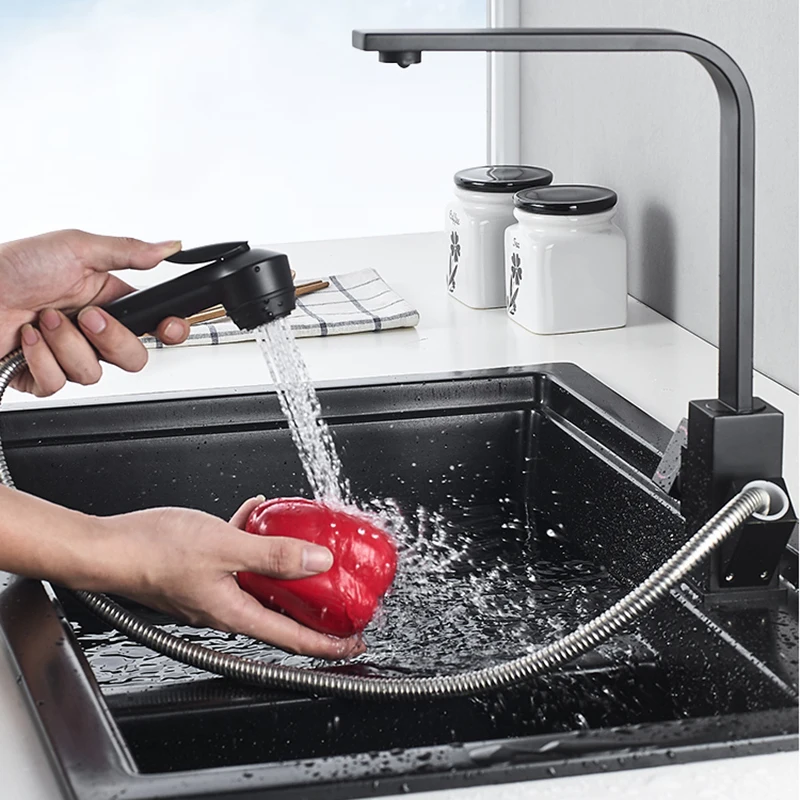 

Drinking Black Kitchen Faucet Brass Side Sprayer Stand Washbasin Kitchen Sink Faucet Bathroom Torneiras Cozinha Kitchen Items YQ
