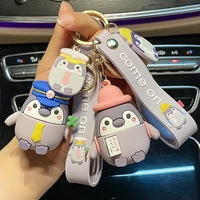 cartoon girl penguin keychain cute doll key chain couple accessories bag charm small gift