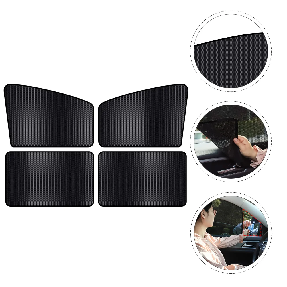 

4 Pcs Car Window Sunshade Black Window Shades Folding Window Curtain Folding Sun Visor Car Window Sun Shades