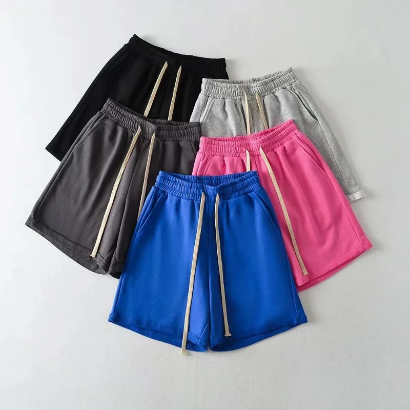 

Wide Leg Straight Shorts Women Short Pants Ins 5 Color Cuff European American Fashion High Waist Loose Sports Bottoms Clothing